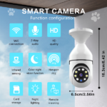Light Bulb Security Camera Outdoor 2packs HD Wireless 5GHz/2.4GHz WiFi Home IP Cameras E27 360 Degree Panoramic,Motion Detection and Alarm,Two-Way Audio,Night Vision - Image 4