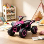 Pink 12V Electric Kids ATV – 4 Wheeler Ride On Toy with Dual Motors, 3.7 MPH Top Speed, Music & Headlights - Image 4