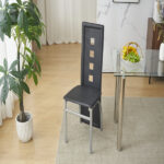 4pcs long backrest square hollow decoration PU leather dining chair round tube black cushion electroplating chair leg N201 Replace encoding13029118 - Image 24