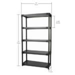 36" Plastic Resin 5-tier Shelving Unit 1,000 lbs Total Capacity - Image 2