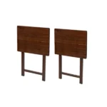 Modern Solid Wood Folding Tray Tables, Set of 2, Walnut (Shipment from Walmart) - Image 5