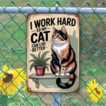 CIFbuy Cat Lover Gift 2D Flat Wooden Sign, I" Work Hard So My Cat Can Live Better, Tiger Stripe Cat Pattern Decorative Plaque, Tiger Stripe Cat Pattern Decorative Plaque, Waterproo Sign, I Work HaikTok, Sign, I Work HaikTok, t Self-pickup Logiopics - Image 2