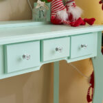Kids Vanity Set with Mirror and Lights and Stool, 5 Storage Drawers, Pretend Play Princess Makeup Desk Dressing Table and Stool Set for Little Girls Age 3+, Macaroon Green - Image 12