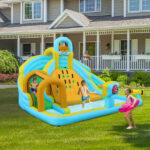 Inflatable castle for children with inflator 450W, slide, jump area, climbing wall, 395 x 350 x 260 cm - Image 22