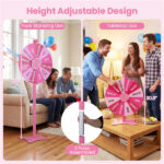 24 Inch Height Adjustable Prize Wheel with Smooth Spin, 2-in-1 Tabletop & Floor Standing Spinning Wheel for Game Carnival Party - Image 8