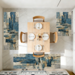Three-piece kitchen rug set, non-slip and washable, abstract pattern kitchen hallway rug, soft and comfortable, suitable for sinks, floors, entrances, hallways and bathrooms. - Image 9