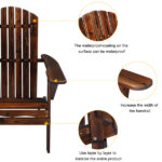 Folding Wooden Adirondack Lounger Chair with Natural Finish - Image 14