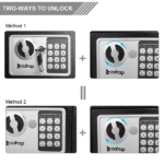 Mini Wall-in Style Electronic Code Metal Steel Box Safe Case 17EF Black - Image 43