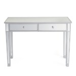 2-Drawer Modern Style Computer Desk MDF Mirror Dressing Table 41.34*14.17*29.92in Silver - Image 2