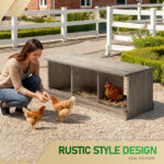 Nesting Boxes for Chickens, Wooden Chicken Nesting Box, Laying Eggs Nest Box for Chickens Hens Ducks, Gray, 3 Compartments - Image 10