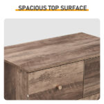 R279-9 Gray Particleboard with Textured Melamine Finish, 66*40*111cm, 4+2 Drawer Cabinet, Matte Gold Handles - Image 6