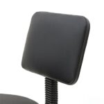 Round Shape Plastic Adjustable Salon Stool with Back Black - Image 3