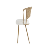 Wicker dining chairs - 2-piece set - Farmhouse soft cushioned cane back kitchen chair, sponge cushion, wing-back dining chair with metal legs, suitable for home and kitchen (brown) - Image 10