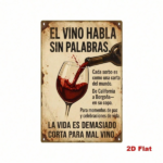 CIFbuy Vintage Spanish Red Wine Metal Sign 7.87x11.81in" Wine Glass Tin Plaque Rustic, Wall Decor Silent Quotes 2D Flat Iron 7.87x11.8ikTok, 7.87x11.8ikTok, t Self-pickup Logiopics - Image 3