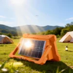 Portable LED Work Solar Light with Stepless Brightness Job Site Battery Rechargeable LED Floor Light for Emergency Worklight for Hurricane - Image 6