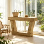 63" Vintage Entryway Console Table – Narrow Design, Open Shelf, for Living Room Space - Image 6
