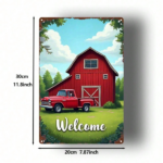 CIFbuy 1pc Red Vintage Truck Metal Sign, Distressed Barn Iron Art Wall Decor, 2D Flat Motivational Plaque For Home Office Gym Bedroom TikTok, TikTok, Self-pickup Logiopics - Image 2