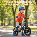 Toddler Balance Bike for 2-5 Years - Adjustable Height, 6.3LBS Lightweight & 11" Foam Tires-Black - Image 9