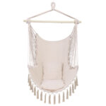 Pillow Tassel Hanging Chair Beige