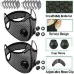 2 Pack Reusable Half Face Cover Mask w/ Filter Cycling Outdoor Sport Face Mask Grey(US Logistics only For USPS.TK/TMEU only For self-pickup) - Image 5