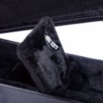 Replace 78204243 Hardshell A-Style Microgroove Pattern Leather Wood Mandolin Case Black - Image 7