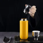 Fashion Titanium-Coated Tea Tumbler with Infuser, thermos cup 370ml orange - Image 7