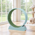 80*34*86CM Light blue PP track connector assembly, circular design with green carpet + 1 cat teaser stick, 15kg cat treadmill - Image 2