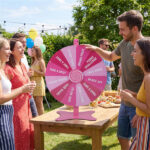 24 Inch Height Adjustable Prize Wheel with Smooth Spin, 2-in-1 Tabletop & Floor Standing Spinning Wheel for Game Carnival Party - Image 2