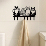 CIFbuy Vintage Cat Metal Wall Hooks Entryway Towel Key Holder Cute Farmhouse Home Decor Gift (TikTok, temu pick-up service) - Image 4