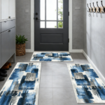 Three-piece kitchen rug set, non-slip and washable, abstract pattern kitchen hallway rug, soft and comfortable, suitable for sinks, floors, entrances, hallways and bathrooms. - Image 12