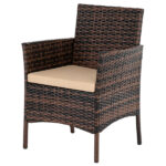 2pcs Arm Chairs 1pc Love Seat & Tempered Glass Coffee Table Rattan Sofa Set Brown Gradient SAME AS 45313116 - Image 7