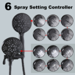 High Pressure 3-Way Rainfall Combo, Luxurious Rain Showerhead and Hand Held Shower Separately or Together, Comes with Shower Hose, Shower Arm - Image 6