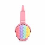 Fidget Headphones Kids Toy Headset, Wireless Bluetooth Headphone Pop Bubble On-Ear Headphone Fidget Toy Rainbow Color Fidget Headset for Children Adults (Pink-Cat) - Image 4