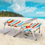 Same Code 14464082 63*70*99cm Heightened Oxford Cloth Silver White Aluminum Tube Bearing 100kg Beach Chair Rainbow Stripes - Image 5