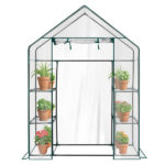 Mini Walk-in Greenhouse with PVC Cover, 4-Shelf Indoor Outdoor Plant Gardening Green House for Garden Backyard, 56" x 29" x 77", Transparent - Image 2