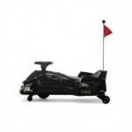 Black 12V Electric Drift Go Kart: Kids Ride On Vehicle with Soft Start, Music Function & Colorful Lights - Image 3