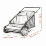 26" Push Lawn Sweeper, 7 cu. ft. Leaf & Grass Collector with Adjustable Brush Height & Rubber Wheels - Image 2
