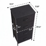 2/4-Drawer Dresser with Metal Frame & Wood Top, Fabric Storage Organizer, Black - Image 2