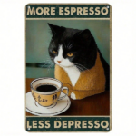 CIFbuy Vintage Metal Wall Art More Espresso Less Depression" Poster, Rustproof UV Resistant Unframed 2D Flat Decor Less DepikTok, Less DepikTok, t Self-pickup Logiopics - Image 7