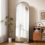 58"x19" Arched Full Length Mirror with Aluminum Alloy Frame Freestanding Floor Dressing Mirror, Black (Shipment from Walmart) - Image 6