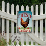 CIFbuy Vintage Metal Tin Sign Chicken Farm Fresh Eggs" 8x12 Inch Retro 2D Flat, Wall Art Waterproof Rustproof Poster Farmhouse Decor Fresh EggikTok, Fresh EggikTok, t Self-pickup Logiopics - Image 4