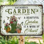 CIFbuy Beautiful Garden Heart Metal Sign Personalized Custom Garden Decor Wall Plaque Gift For Gardener (TikTok, temu pick-up service) - Image 4