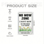 CIFbuy 1PC No Mow Zone Bee Metal Yard Sign 8x12 Inch, Humorous Pardon The Weeds We Are Feeding The Bees Floral Design Unframed Sign, Wa TikTok, TikTok, We Are Feeding The Bees Floral Design Unframed Sign Self-pickup Logiopics - Image 3