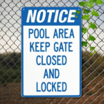 CIFbuy 1pc 8x12 Inch Waterproof Rustproof Metal Tin Sign" Pool Area Gate Closed Locked Safety Warning, Warning, Vintage 2D Flat Wall Art Decor Tin ikTok, Tin ikTok, t Self-pickup Logiopics - Image 8