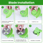 Cordless Grass Trimmer, 200W 1200mAh Battery, 3 Blade Types, Adjustable Length & Angle, Lightweight Weed Cutter for Yard/Garden with Wear rechargeable battery goggles and gloves - Image 11