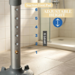 Adjustable Height Padded Shower Chair with Arms And Back Anti-slip Bath Seat for Seniors And Disabled Tool-Free Assembly,299lbs - Image 4