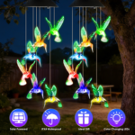 2PCS-Outdoor Solar Wind Chimes, Moon and Star Color Changing LED Light, Waterproof Hanging Decor for Patio Garden Yard, Perfect Gift - Image 28
