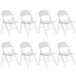 Old Code 33292149 4pcs Elegant Foldable Iron & PVC Chairs for Convention & Exhibition White - Image 12