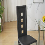 4pcs long backrest square hollow decoration PU leather dining chair round tube black cushion electroplating chair leg N201 Replace encoding13029118 - Image 20