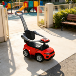 Red Toddler Stroller Sliding Car – 2 in 1 Push Ride On with Horn, Music, Light, for Indoor & Outdoor Play 1-3 Years Old